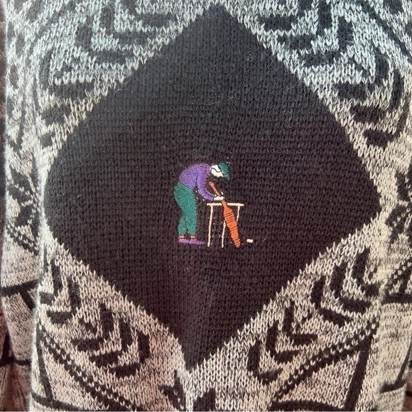 Vintage 90s Grandpa Dad Knit Crewneck Pullover Sweater - Picture 3 of 12